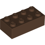 Lego kostka (kostička) 2x4, hnědá (300125, 4112546, 4124052)